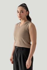 V-NECK POINTELLE VEST