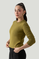 POINTELLE CREW NECK JUMPER