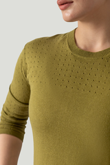 POINTELLE CREW NECK JUMPER