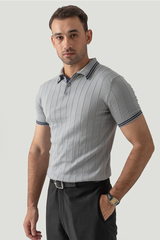 DROP NEEDLE KNIT POLO