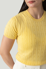 CABLE KNIT SHORT SLEEVE JUMPER