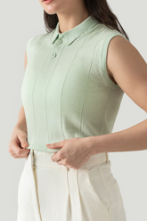 DROP NEEDLE SLEEVELESS POLO