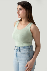 CROPPED DROP NEEDLE TANK TOP