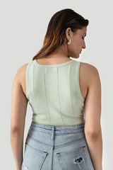 CROPPED DROP NEEDLE TANK TOP