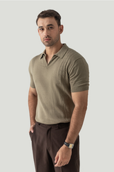 TRI CABLE KNIT POLO