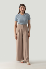 CABLE KNIT SHORT SLEEVE RAGLAN