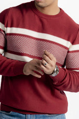 WINE STRIPED KNIT JUMPER