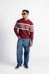 WINE STRIPED KNIT JUMPER