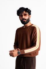 STRIPED CREW NECK KNIT RAGLAN