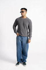 GREY SHAKER KNIT JUMPER