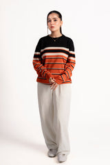 ORANGE STRIPED KNIT JUMPER