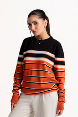 ORANGE STRIPED KNIT JUMPER
