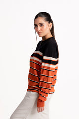 ORANGE STRIPED KNIT JUMPER