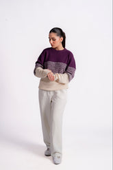 STRIPED CREW NECK KNIT JUMPER