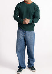 TIMBER GREEN SHAKER KNIT JUMPER