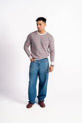 HOUNDSTOOTH JACQUARD KNIT JUMPER