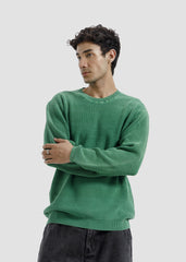 WASHED GREEN SHAKER KNIT JUMPER