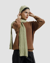 MIST GREEN MUFFLER & BEANIE SET