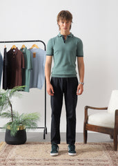 EVERLINE DROP NEEDLE KNIT POLO
