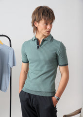 EVERLINE DROP NEEDLE KNIT POLO