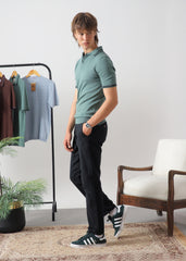 EVERLINE DROP NEEDLE KNIT POLO