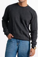 DROP NEEDLE KNIT LONG SLEEVE JUMPER