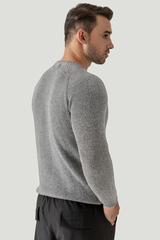 LIGHT GREY CARDIGAN KNIT RAGLAN UNISEX