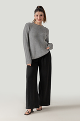 LIGHT GREY CARDIGAN KNIT RAGLAN UNISEX