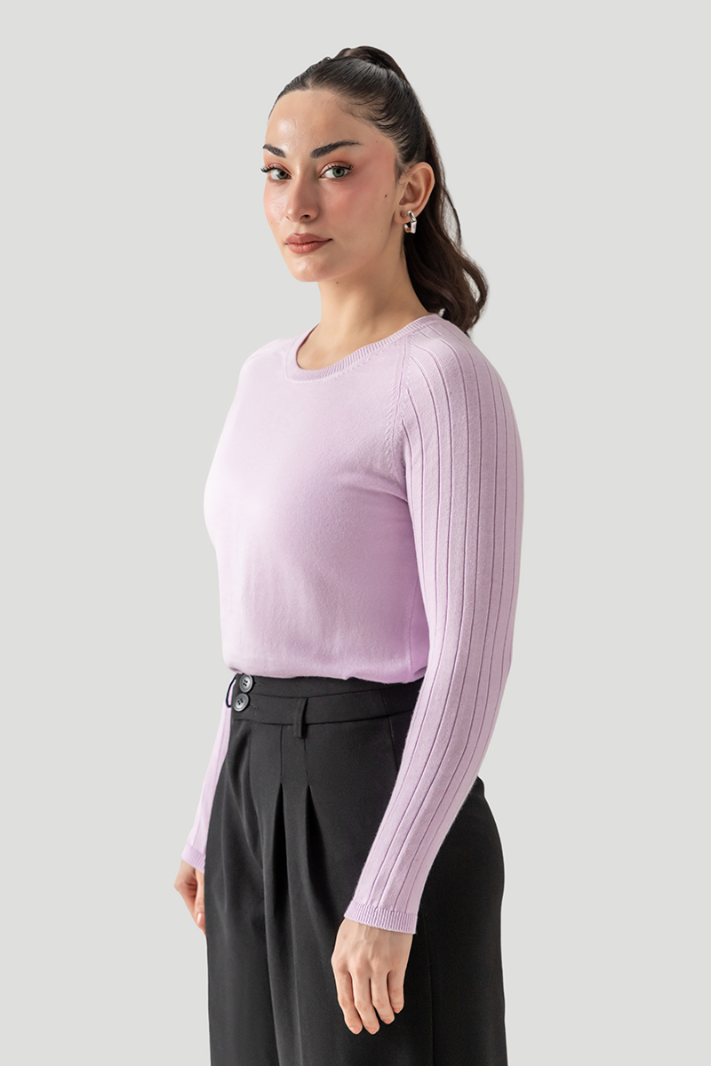 FLAT KNIT LONG SLEEVE RAGLAN