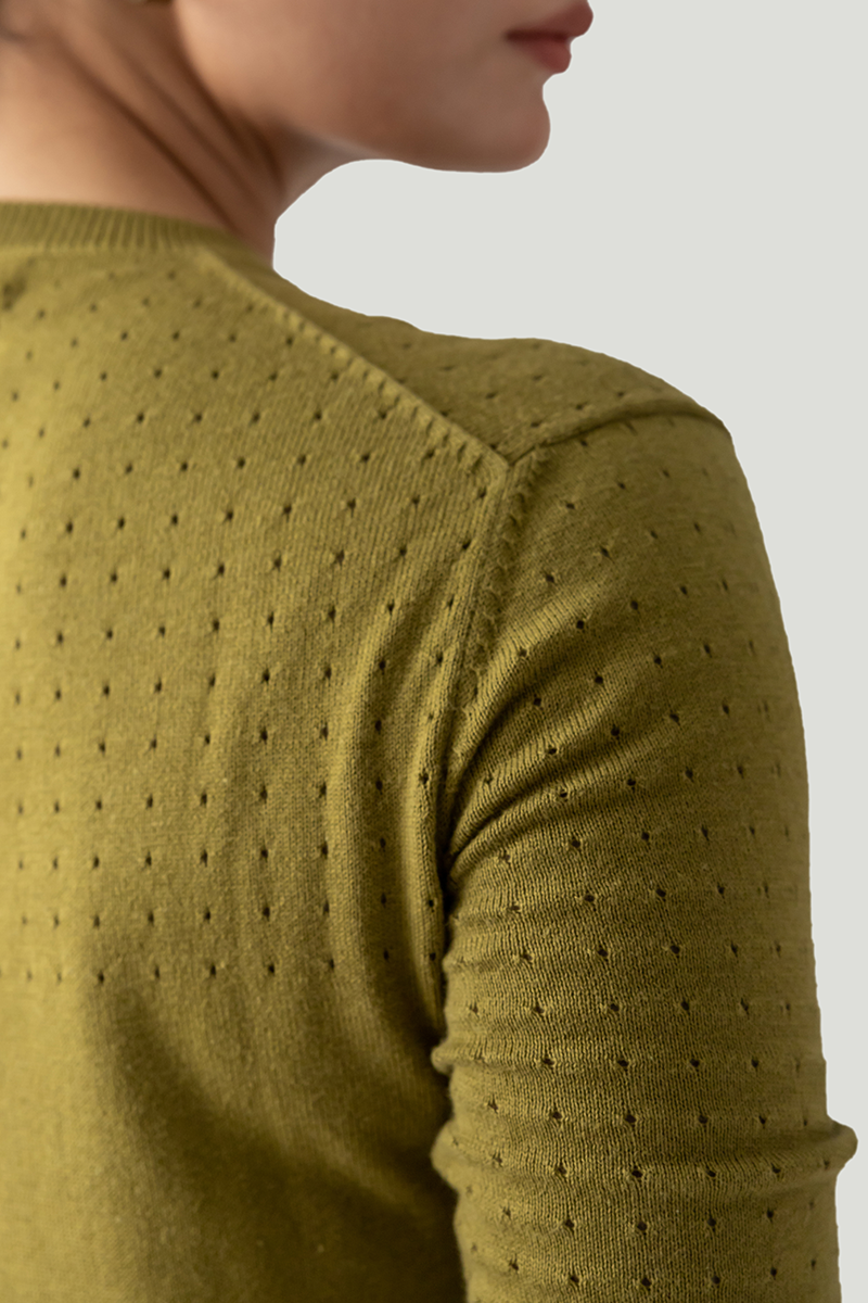 POINTELLE CREW NECK JUMPER