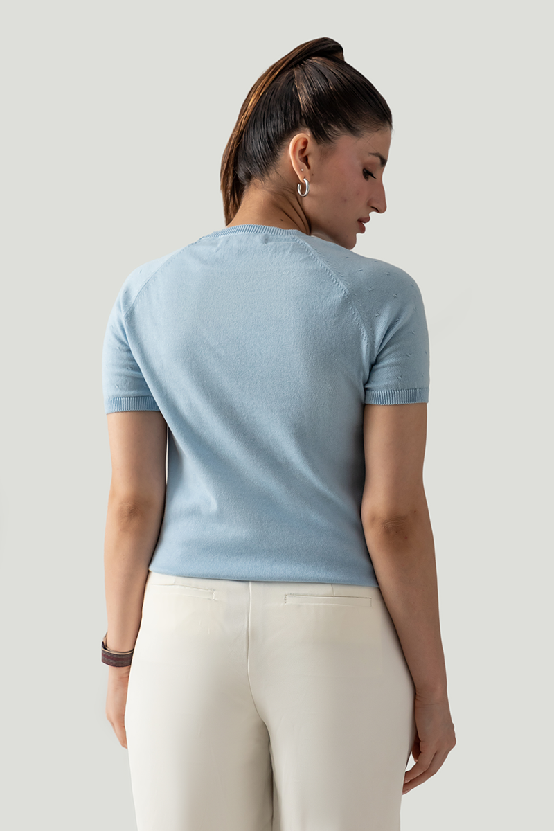 FLAT KNIT SHORT SLEEVE RAGLAN