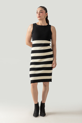 STRIPED BOATNECK DRESS