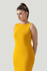 BOATNECK KNIT MIDI DRESS