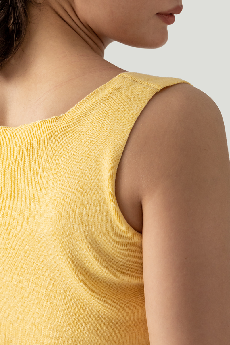 SQUARED NECK KNIT MIDI DRESS
