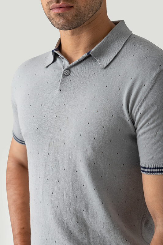 POINTELLE KNIT POLO