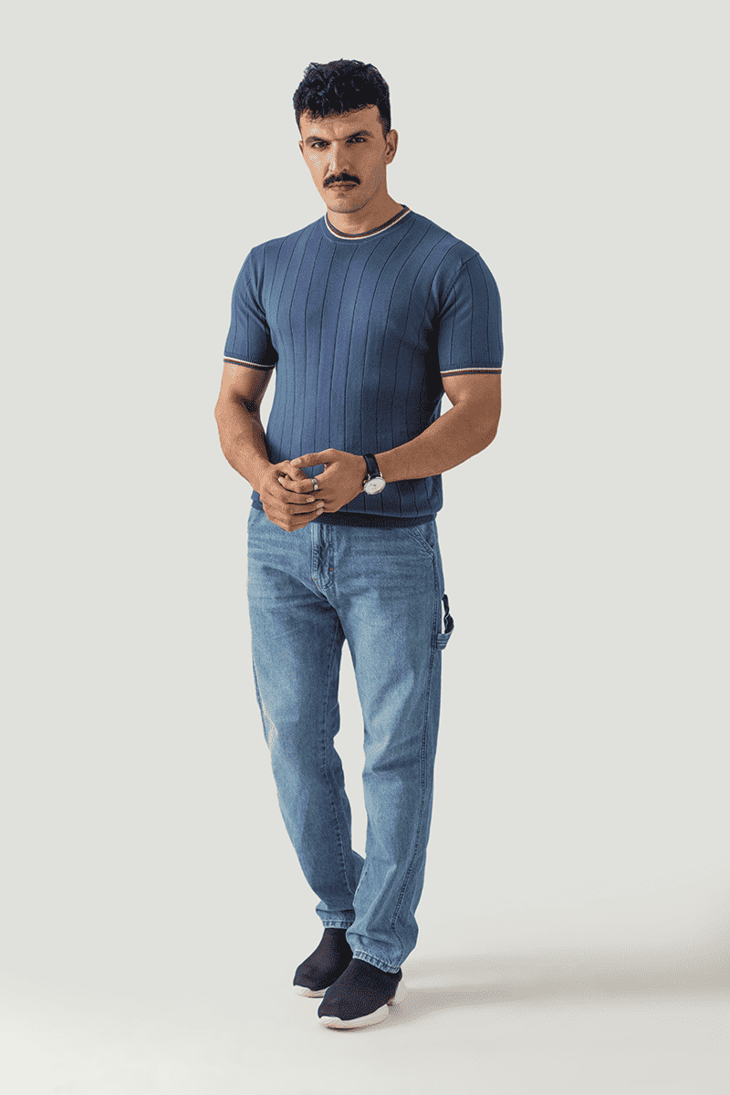 DROP NEEDLE KNIT JUMPER