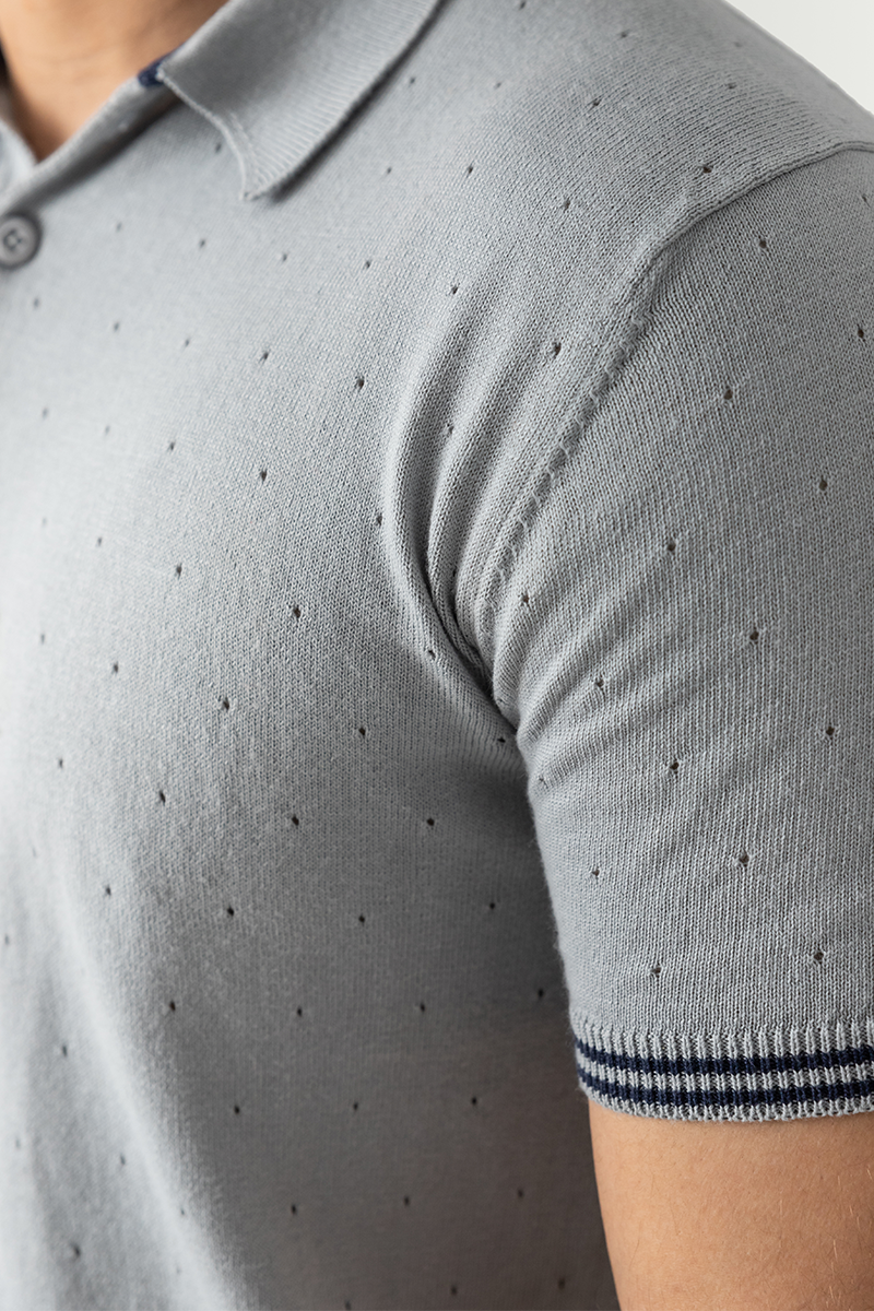 POINTELLE KNIT POLO