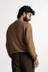 DARK TAUPE ARAN KNIT JUMPER