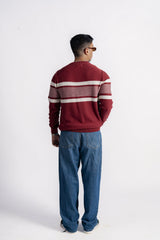 WINE STRIPED KNIT JUMPER
