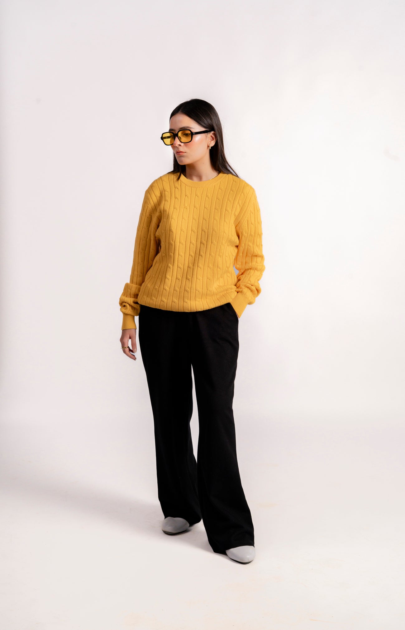 CABLE KNIT CREW NECK KNIT JUMPER
