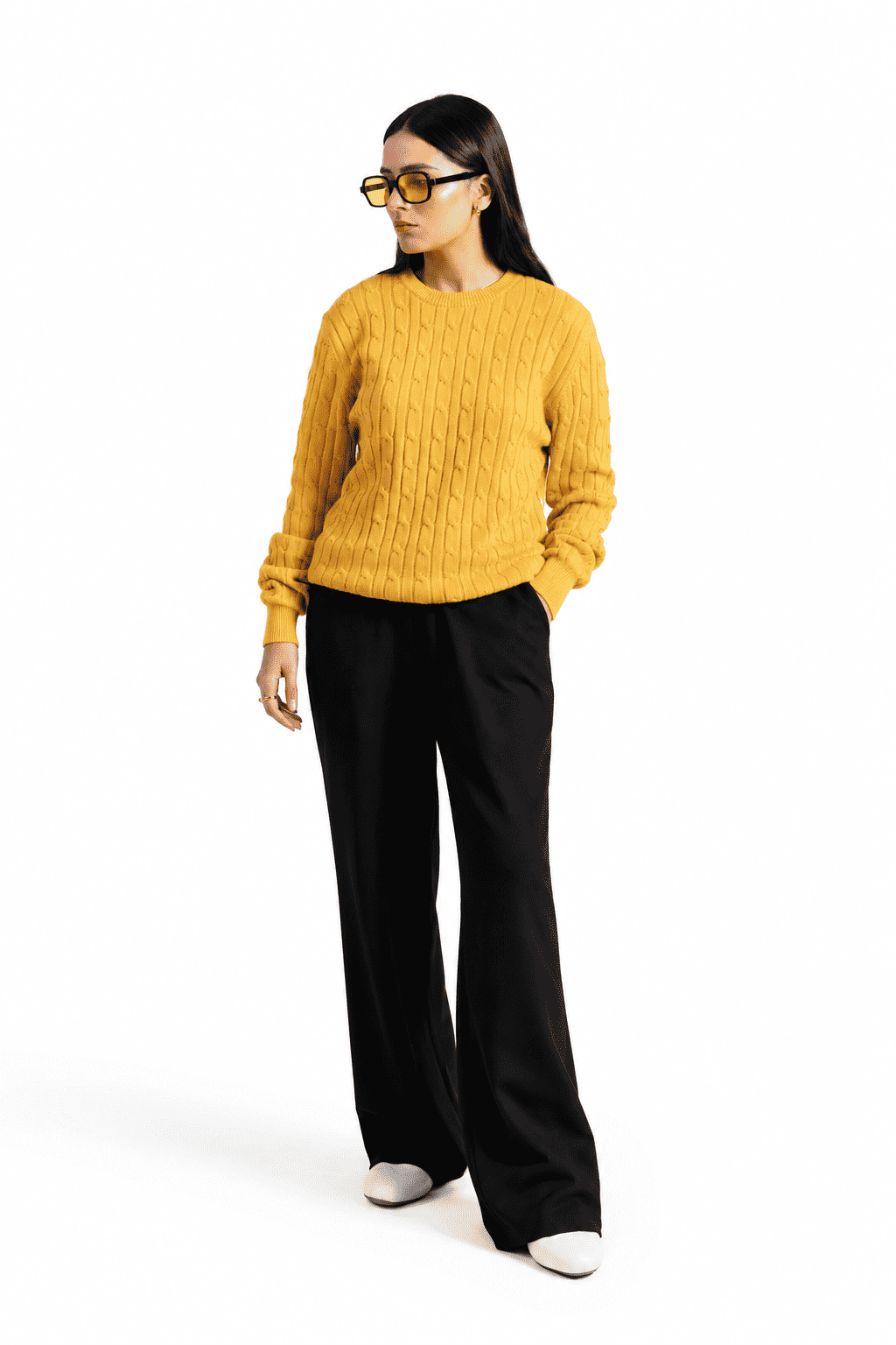 CABLE KNIT CREW NECK KNIT JUMPER