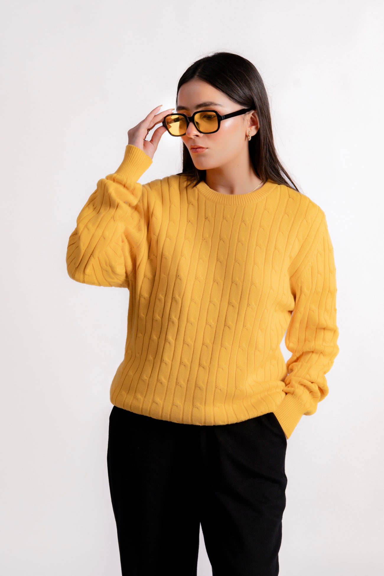 CABLE KNIT CREW NECK KNIT JUMPER