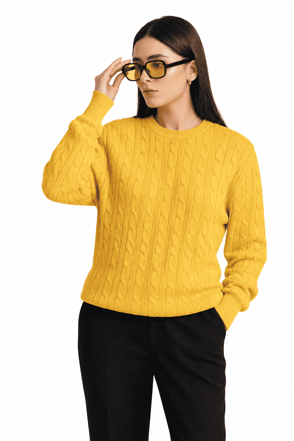 CABLE KNIT CREW NECK KNIT JUMPER