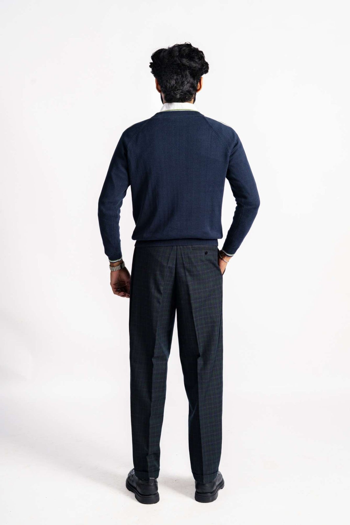 STRIPED CREW NECK KNIT RAGLAN BLUE