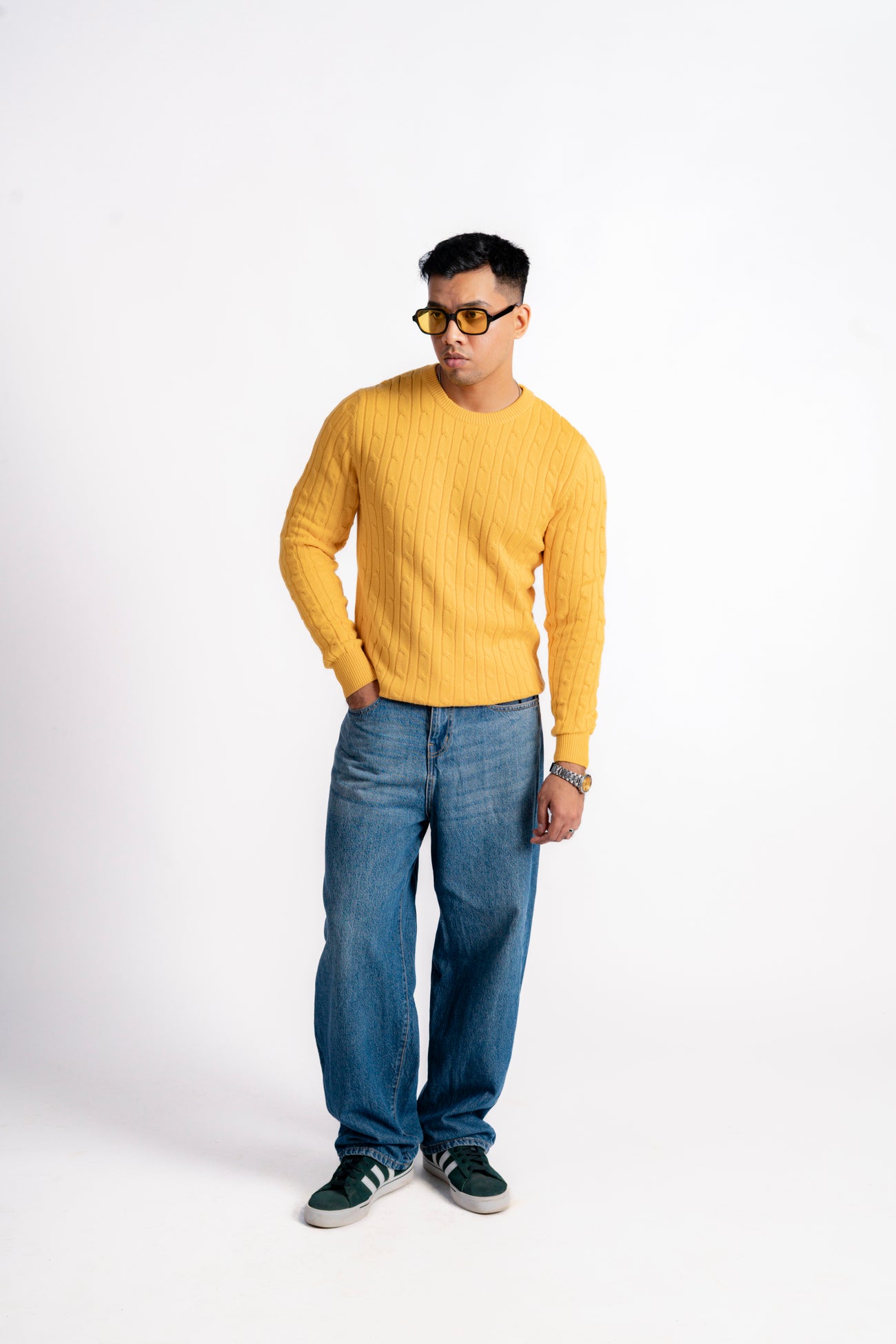 CABLE KNIT CREW NECK KNIT JUMPER