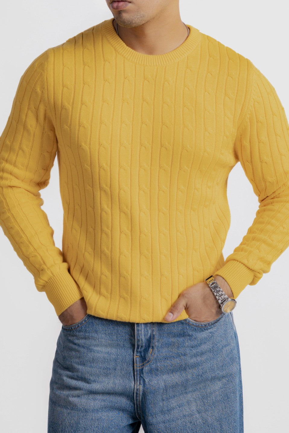 CABLE KNIT CREW NECK KNIT JUMPER