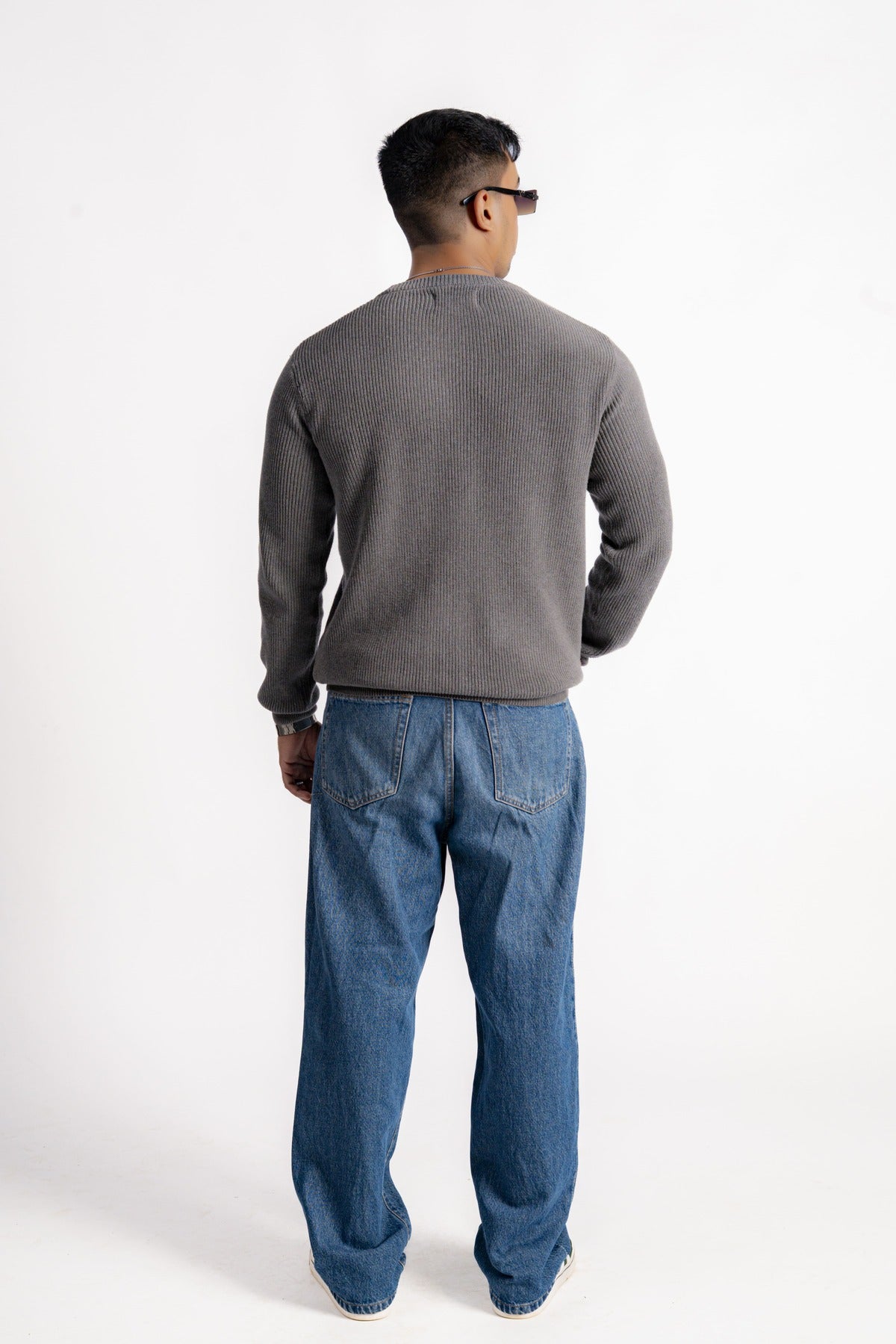 GREY SHAKER KNIT JUMPER