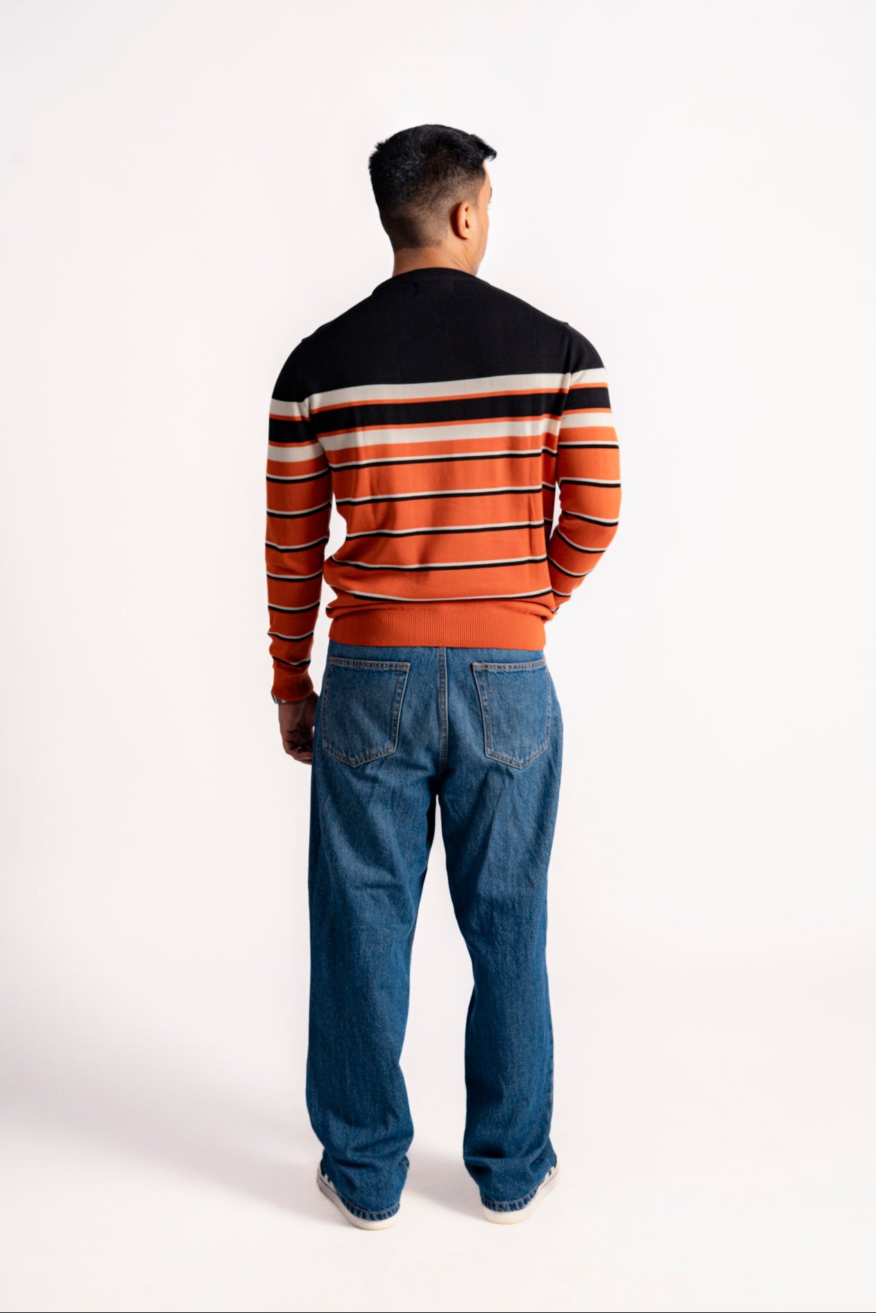 ORANGE STRIPED KNIT JUMPER
