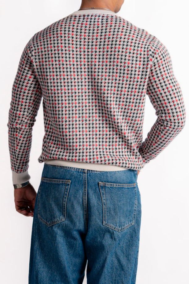 HOUNDSTOOTH JACQUARD KNIT JUMPER