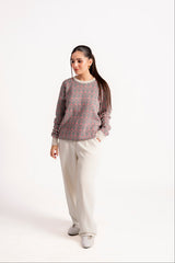 HOUNDSTOOTH JACQUARD KNIT JUMPER